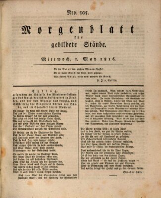 Morgenblatt für gebildete Stände Mittwoch 1. Mai 1816