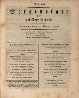 Morgenblatt für gebildete Stände Donnerstag 2. Mai 1816