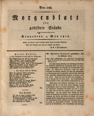 Morgenblatt für gebildete Stände Samstag 4. Mai 1816