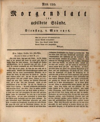 Morgenblatt für gebildete Stände Dienstag 7. Mai 1816