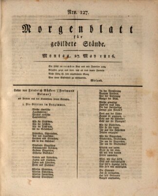 Morgenblatt für gebildete Stände Montag 27. Mai 1816