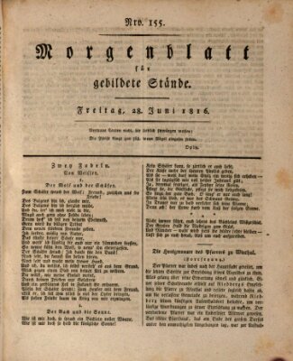 Morgenblatt für gebildete Stände Freitag 28. Juni 1816