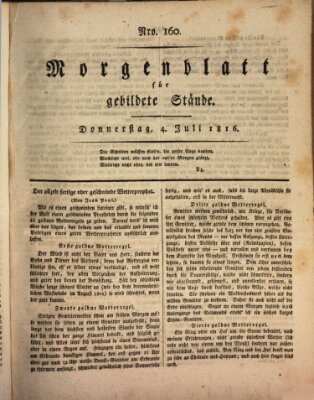 Morgenblatt für gebildete Stände Donnerstag 4. Juli 1816