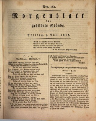 Morgenblatt für gebildete Stände Freitag 5. Juli 1816