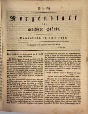 Morgenblatt für gebildete Stände Samstag 13. Juli 1816