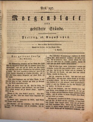 Morgenblatt für gebildete Stände Freitag 16. August 1816