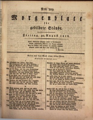 Morgenblatt für gebildete Stände Freitag 30. August 1816