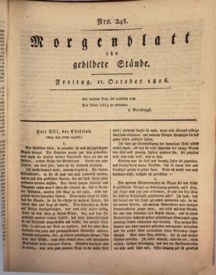 Morgenblatt für gebildete Stände Freitag 11. Oktober 1816