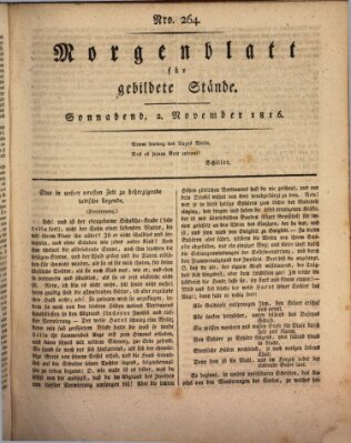 Morgenblatt für gebildete Stände Samstag 2. November 1816