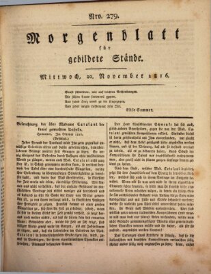 Morgenblatt für gebildete Stände Mittwoch 20. November 1816