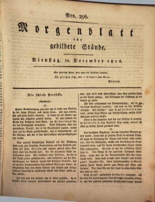 Morgenblatt für gebildete Stände Dienstag 10. Dezember 1816