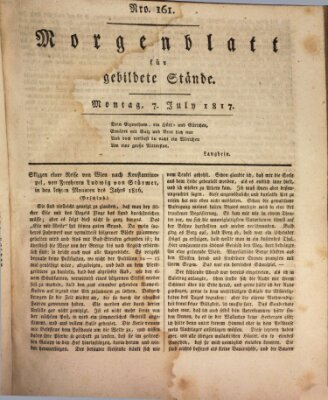 Morgenblatt für gebildete Stände Montag 7. Juli 1817