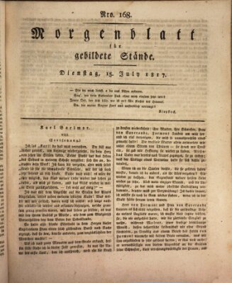 Morgenblatt für gebildete Stände Dienstag 15. Juli 1817