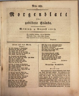 Morgenblatt für gebildete Stände Montag 4. August 1817