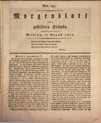 Morgenblatt für gebildete Stände Montag 11. August 1817