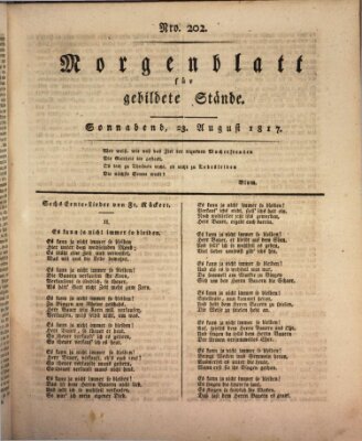 Morgenblatt für gebildete Stände Samstag 23. August 1817