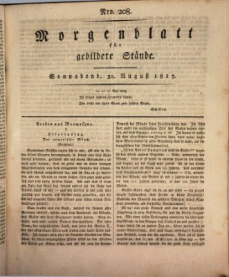 Morgenblatt für gebildete Stände Samstag 30. August 1817