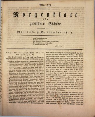 Morgenblatt für gebildete Stände Mittwoch 3. September 1817