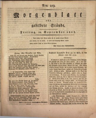 Morgenblatt für gebildete Stände Freitag 12. September 1817