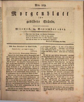 Morgenblatt für gebildete Stände Mittwoch 24. September 1817