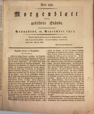 Morgenblatt für gebildete Stände Samstag 27. September 1817