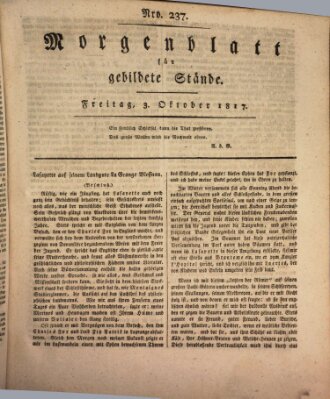 Morgenblatt für gebildete Stände Freitag 3. Oktober 1817