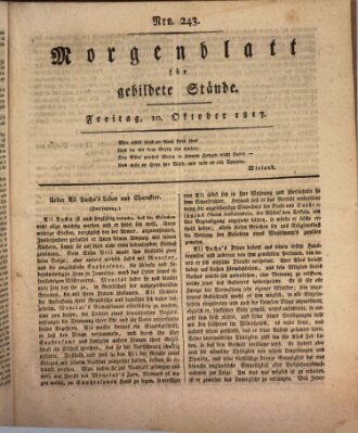 Morgenblatt für gebildete Stände Freitag 10. Oktober 1817