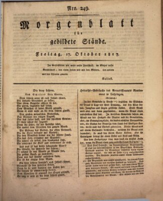 Morgenblatt für gebildete Stände Freitag 17. Oktober 1817