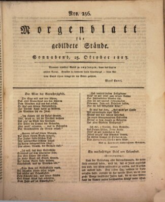 Morgenblatt für gebildete Stände Samstag 25. Oktober 1817