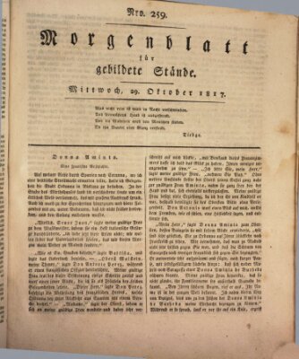 Morgenblatt für gebildete Stände Mittwoch 29. Oktober 1817