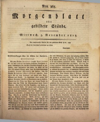 Morgenblatt für gebildete Stände Mittwoch 5. November 1817