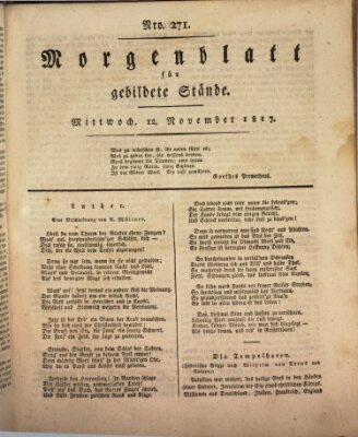 Morgenblatt für gebildete Stände Mittwoch 12. November 1817