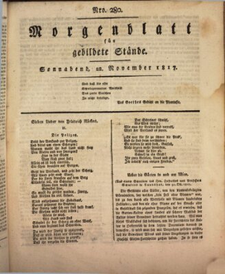 Morgenblatt für gebildete Stände Samstag 22. November 1817