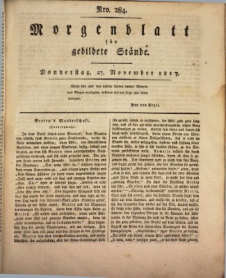 Morgenblatt für gebildete Stände Donnerstag 27. November 1817