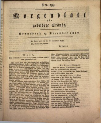 Morgenblatt für gebildete Stände Samstag 13. Dezember 1817