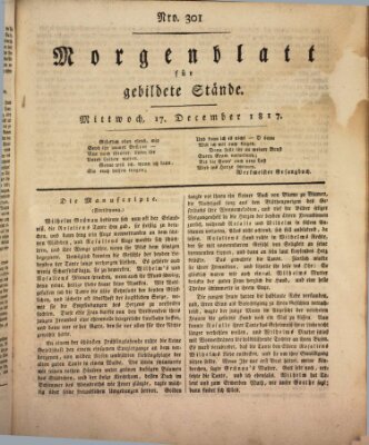 Morgenblatt für gebildete Stände Mittwoch 17. Dezember 1817