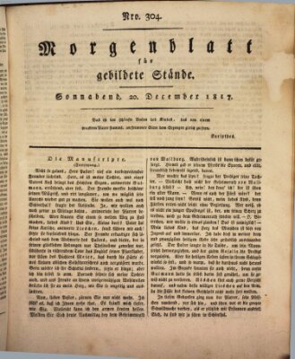 Morgenblatt für gebildete Stände Samstag 20. Dezember 1817