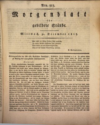 Morgenblatt für gebildete Stände Mittwoch 31. Dezember 1817