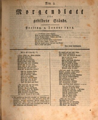 Morgenblatt für gebildete Stände Freitag 2. Januar 1818