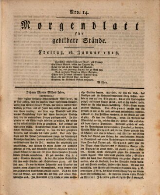 Morgenblatt für gebildete Stände Freitag 16. Januar 1818