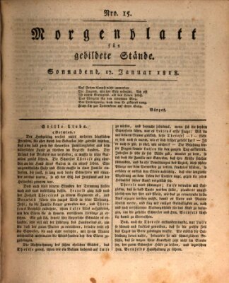 Morgenblatt für gebildete Stände Samstag 17. Januar 1818