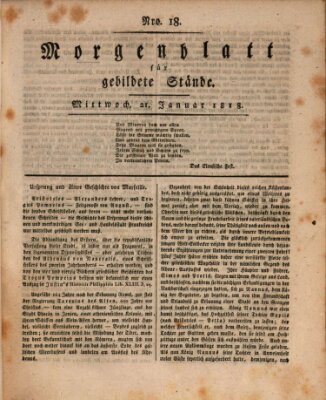 Morgenblatt für gebildete Stände Mittwoch 21. Januar 1818