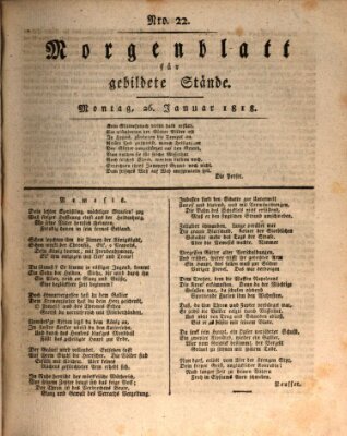 Morgenblatt für gebildete Stände Montag 26. Januar 1818