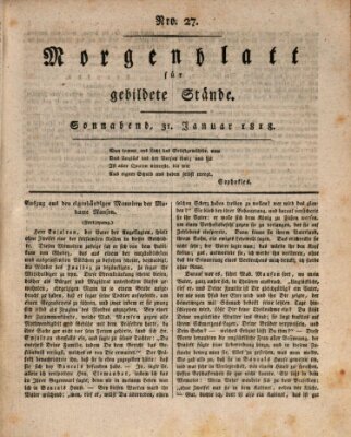 Morgenblatt für gebildete Stände Samstag 31. Januar 1818