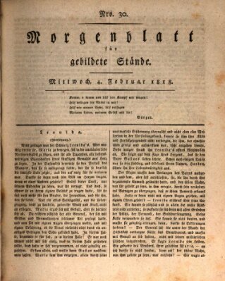 Morgenblatt für gebildete Stände Mittwoch 4. Februar 1818