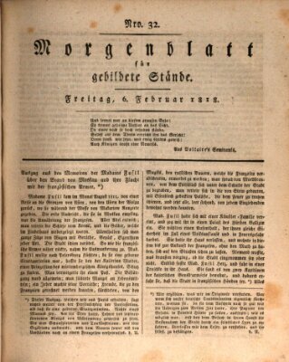 Morgenblatt für gebildete Stände Freitag 6. Februar 1818