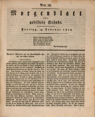 Morgenblatt für gebildete Stände Freitag 13. Februar 1818