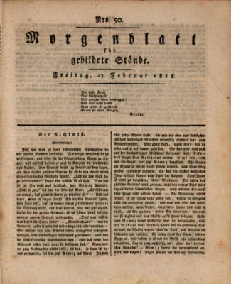 Morgenblatt für gebildete Stände Freitag 27. Februar 1818