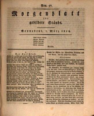 Morgenblatt für gebildete Stände Samstag 7. März 1818