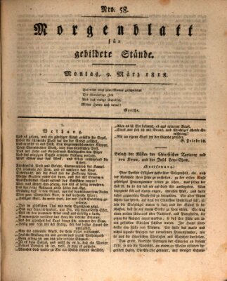 Morgenblatt für gebildete Stände Montag 9. März 1818